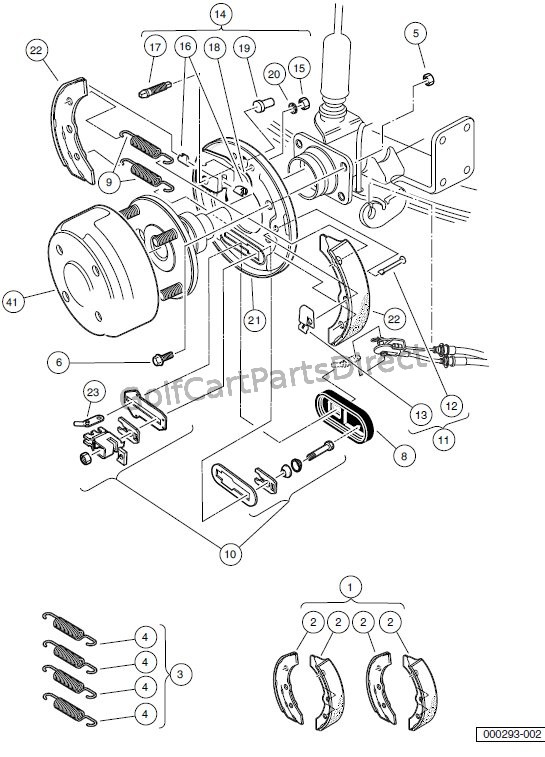 BRAKES – REAR BRAKE ASSEMBLY, MANUALLY – ADJUSTED – TURF/CARRYALL 2, 252, 2 XRT, 2 PLUS, AND 6