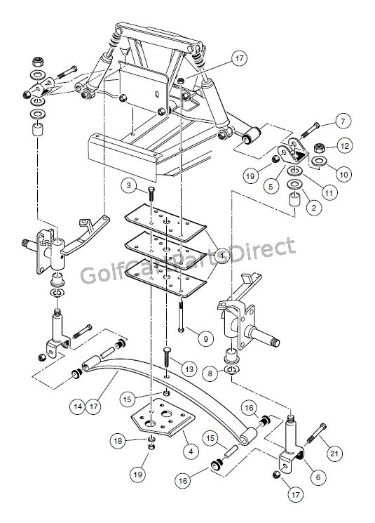 FRONT SUSPENSION, LOWER – CARRYALL 2 PLUS AND TURF/CARRYALL 2 EITH FOUR-WHEEL BRAKES