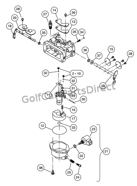 CARBURETOR ASSEMBLY, KAWASAKI GASOLINE VEHICLES