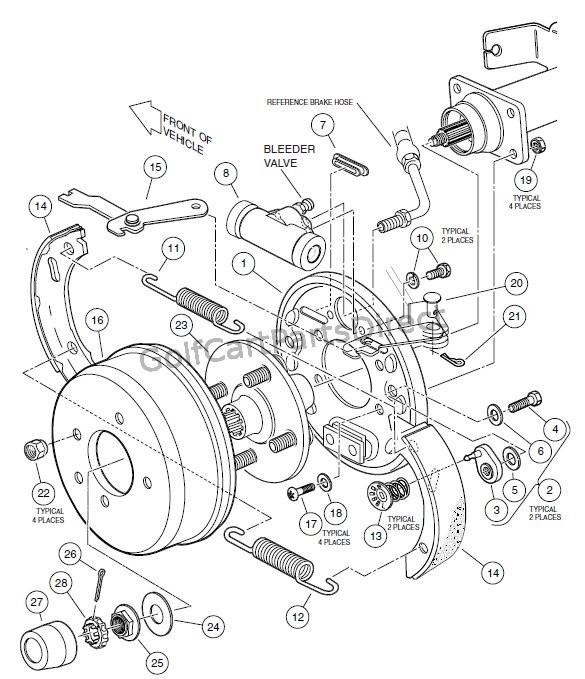 BRAKE ASSEMBLY, REAR - Club Car parts & accessories