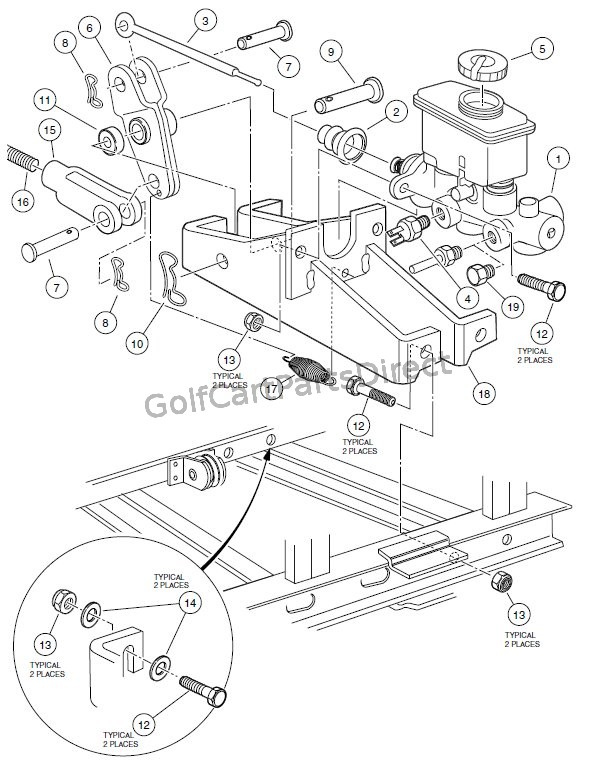 BRAKE MASTER CYLINDER Club Car parts & accessories