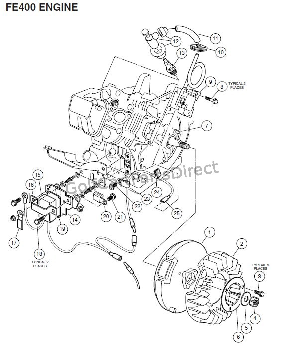 ENGINE, FE400 (KEY-START) - IGNITION COMPONENTS AND FLYWHEEL