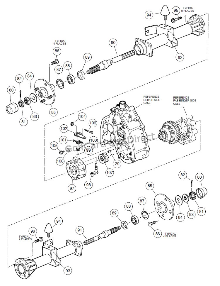 UNITIZED TRASAXLE – MC012C-AS00 PRIOR TO SERIAL NUMBER MC012C3J0001 - DIFFERENTIAL LOCK AND AXLES