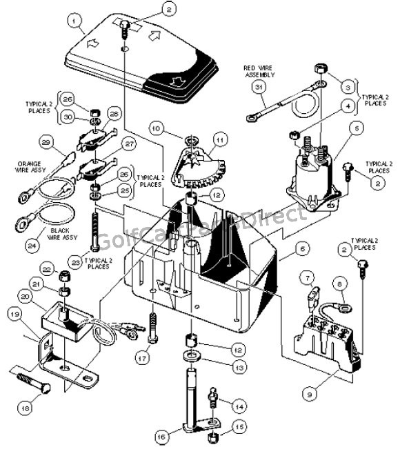 Electrical Component Box, Gasoline Vehicle - Carryall1 and 2