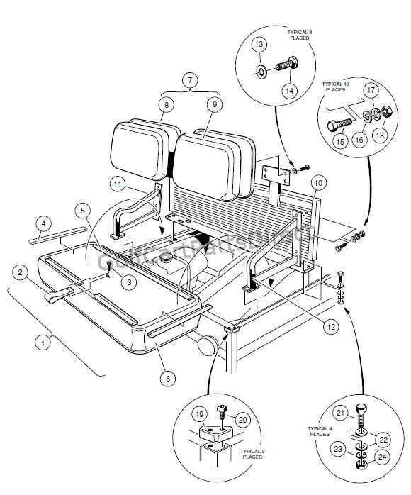 SEATS AND SUPPORT STRUCTURE - CARRYALL I, II AND II PLUS