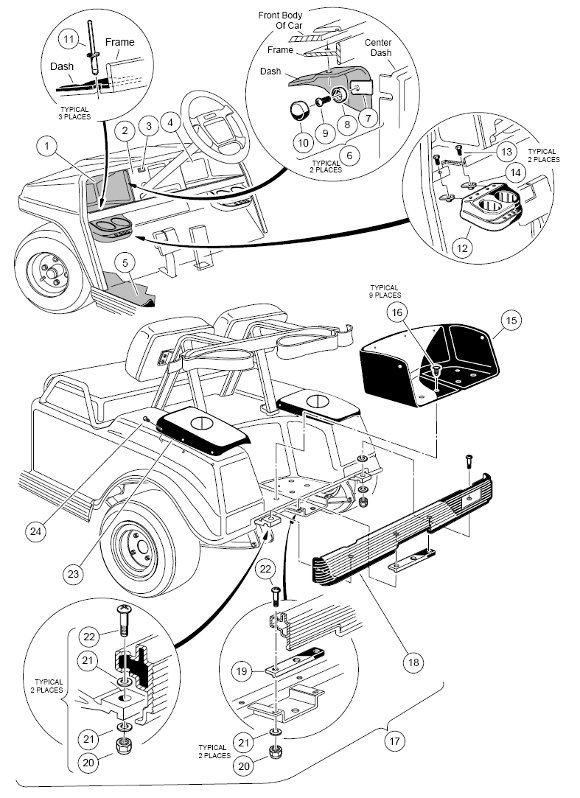 1998-1999 Club Car DS Gas or Electric - Club Car parts & accessories