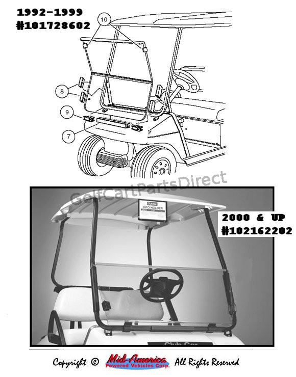 Windshield Club Car parts & accessories