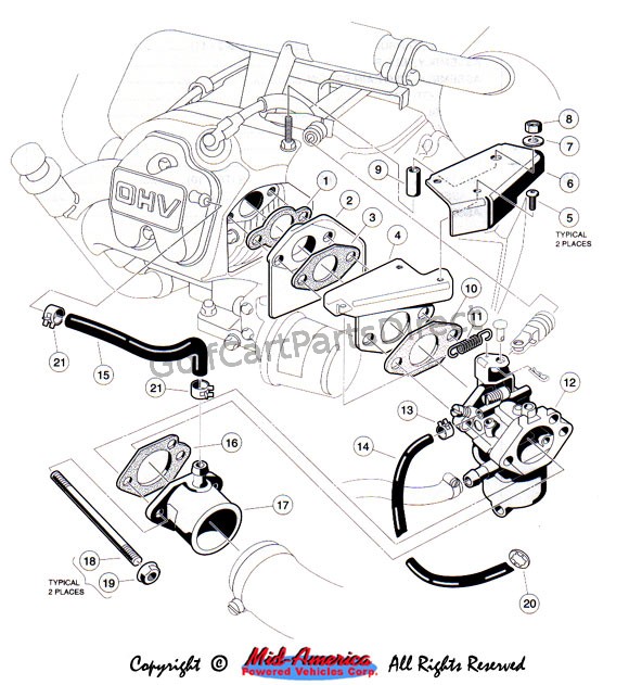 Governor and Intake Hose - Club Car parts & accessories
