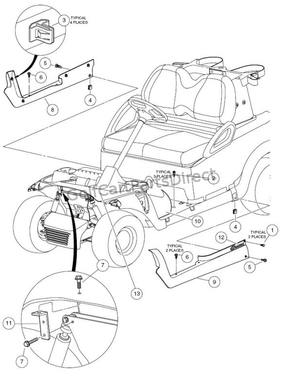 Floormat, Retainer, and Front Underbody - Style B