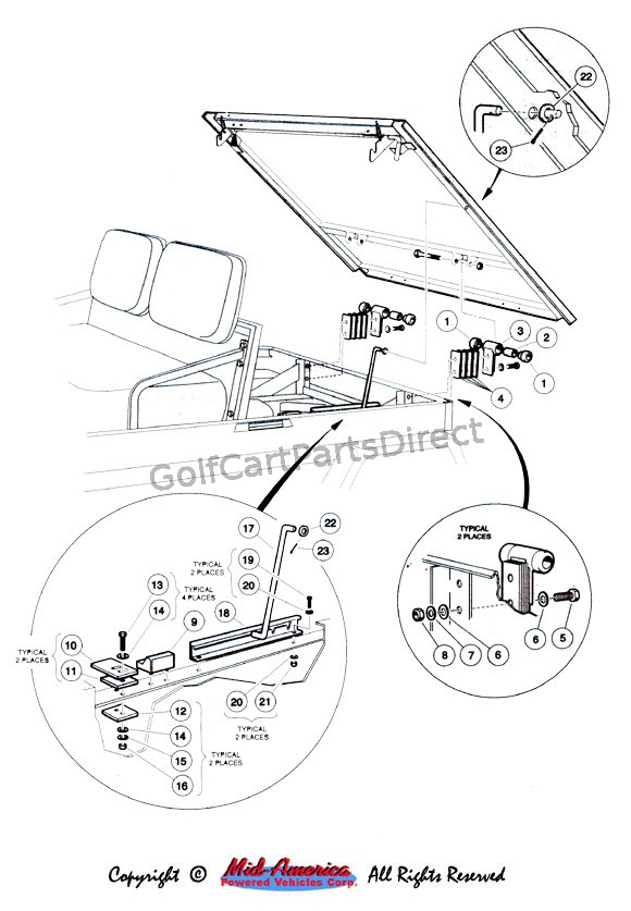 Tilt Bed Hinge and Prop Rod