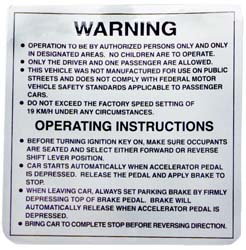 N-14290 - DECAL, 8 SAFETY RULES