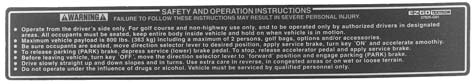 N-14288 - DECAL, SAFETY EZ G&E 94-PRESENT