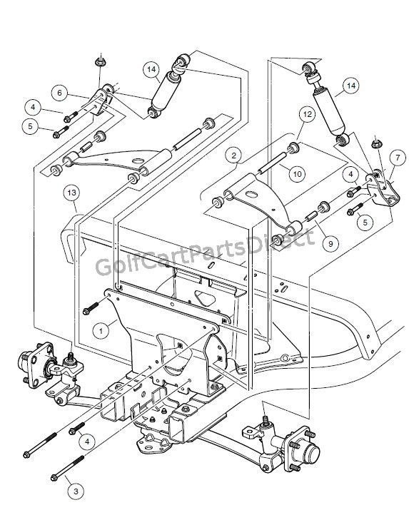 FRONT-SUSPENSION---UPPER - Club Car parts & accessories car front end diagram 