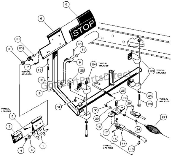 1997 Carryall 1, 2 & 6 by Club Car - Club Car parts ... 36 volt battery wiring diagram lift 