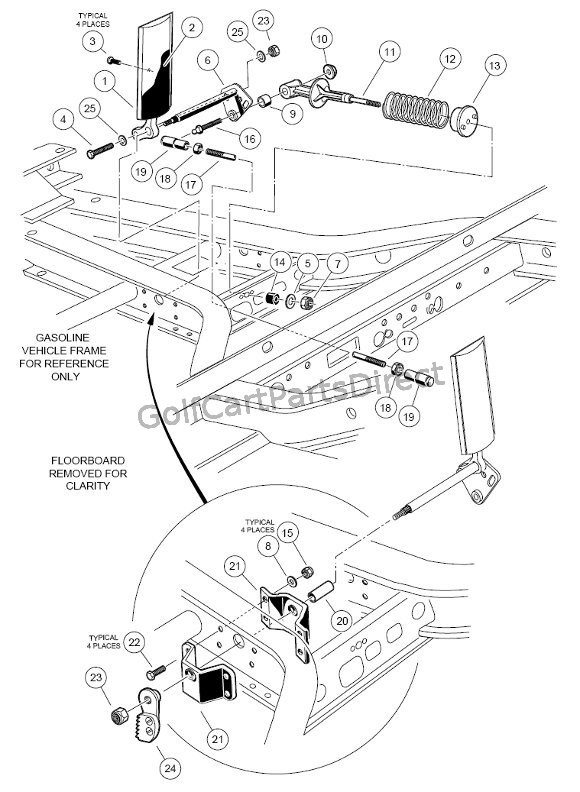 1998 1999 club car ds gas or electric club car parts \u0026 accessories Car Frame Anatomy accelerator pedal elec