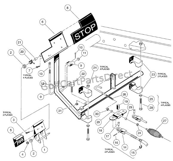 1997 Club Car Gas DS or Electric - Club Car parts ... 2004 ezgo gas wiring diagram schematic 