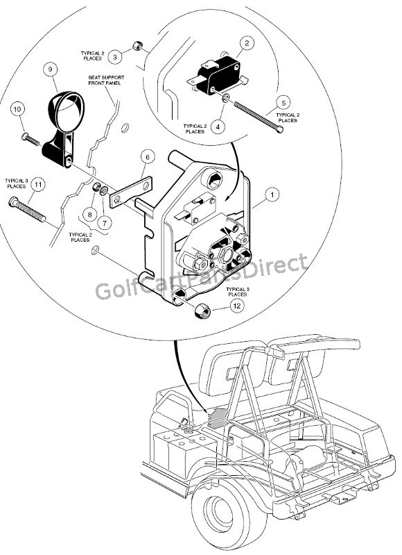 Forward/Reverse Switch - 36 Volt - Club Car parts ... club car golf cart wiring diagram for 2006 