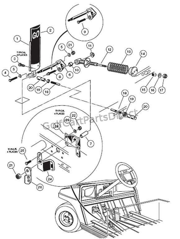 Accel. Pedal Assy. Gas - Club Car parts & accessories 1993 ezgo marathon wiring diagram 