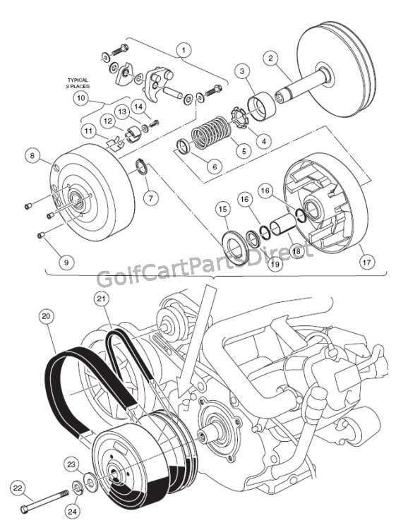 Drive Clutch - Club Car parts & accessories club car 290 engine diagram 