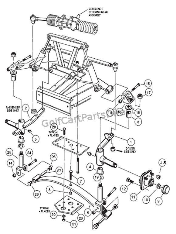 Front Suspension - Lower - Club Car parts & accessories 2004 ezgo gas wiring diagram schematic 