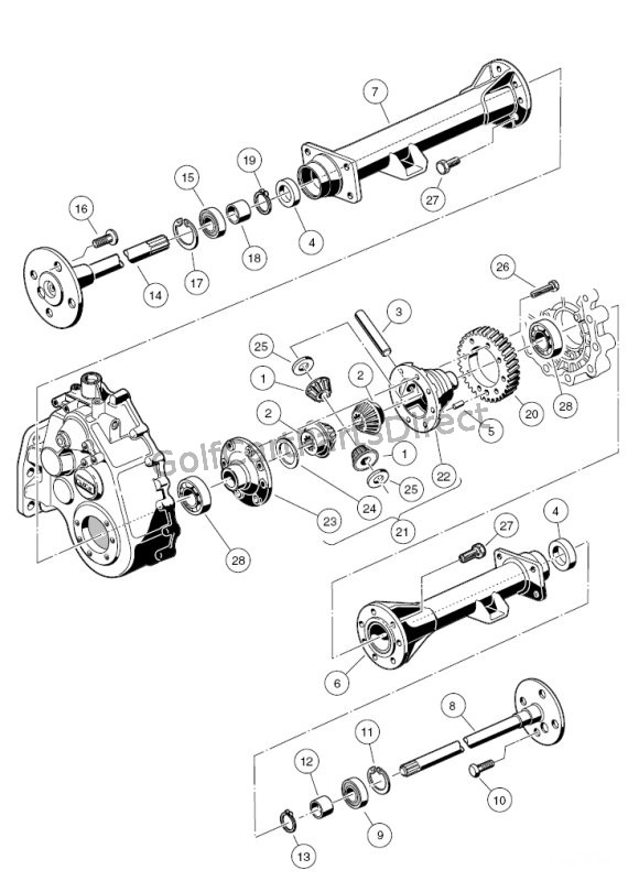 Transaxle - Gasoline, Differential & Axles - Club Car ... club car golf cart wiring diagram for 2006 